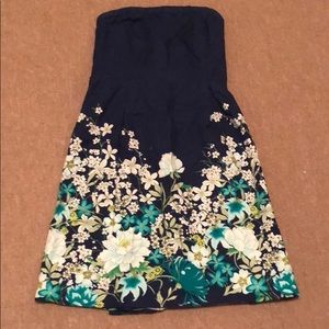 Strapless floral dress